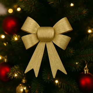 Piękna Dekoracyjna Kokarda Kokardka ozdoba świąteczna złota 15x14cm 2szt