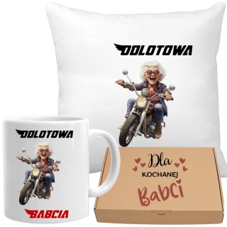 Poduszka i kubek zestaw prezent DZIEŃ BABCI urodziny imieniny Babcia