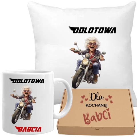 Poduszka i kubek zestaw prezent DZIEŃ BABCI urodziny imieniny Babcia
