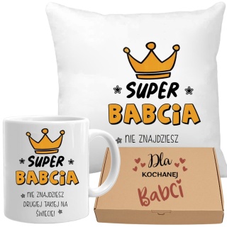 Poduszka i kubek zestaw prezent DZIEŃ BABCI urodziny imieniny Babcia