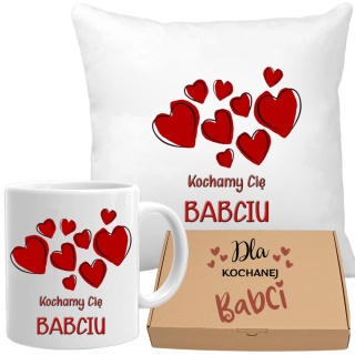 Poduszka i kubek zestaw prezent DZIEŃ BABCI urodziny imieniny Babcia