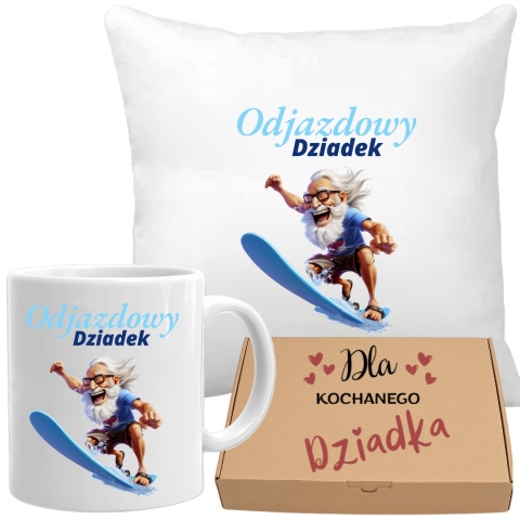 Poduszka i kubek zestaw prezent DZIEŃ DZIADKA urodziny imieniny Dziadek