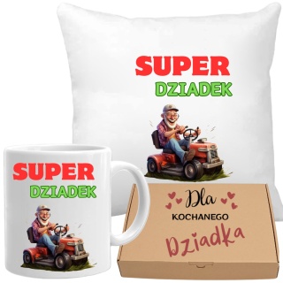 Poduszka i kubek zestaw prezent DZIEŃ DZIADKA urodziny imieniny Dziadek