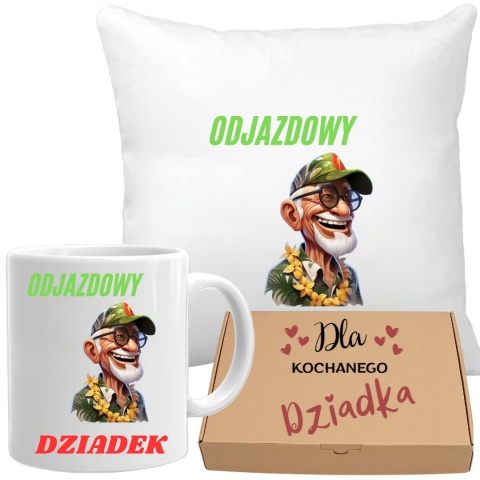 Poduszka i kubek zestaw prezent DZIEŃ DZIADKA urodziny imieniny Dziadek
