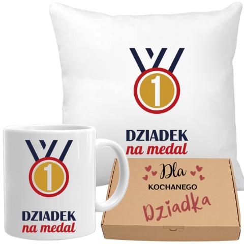 Poduszka i kubek zestaw prezent DZIEŃ DZIADKA urodziny imieniny Dziadek