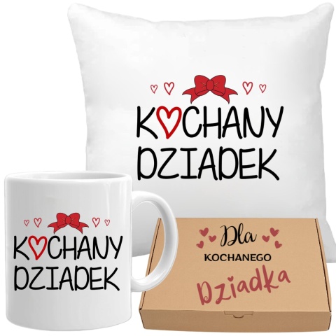 Poduszka i kubek zestaw prezent DZIEŃ DZIADKA urodziny imieniny Dziadek