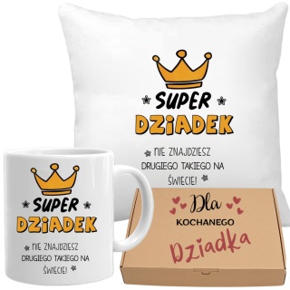 Poduszka i kubek zestaw prezent DZIEŃ DZIADKA urodziny imieniny Dziadek