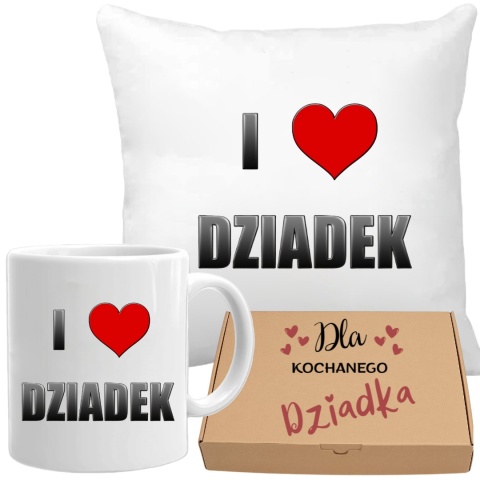 Poduszka i kubek zestaw prezent DZIEŃ DZIADKA urodziny imieniny Dziadek