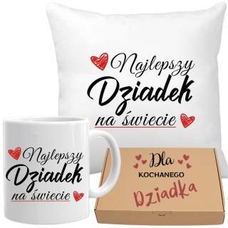 Poduszka i kubek zestaw prezent DZIEŃ DZIADKA urodziny imieniny Dziadek