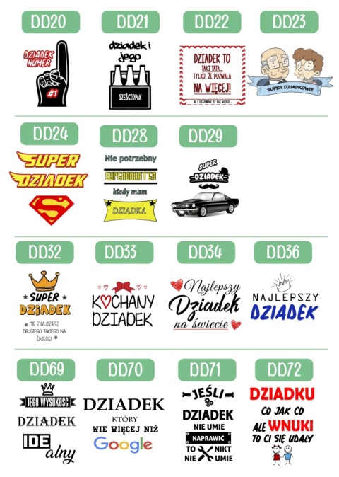 Poduszka z nadrukiem prezent DZIEŃ DZIADKA różne wzory Dziadek