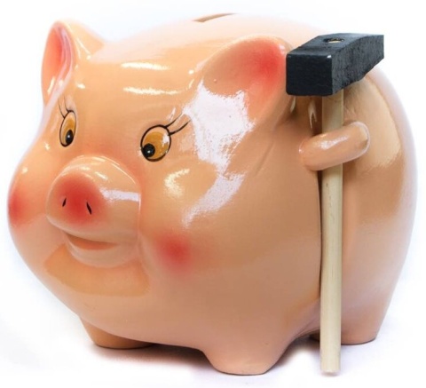 Skarbonka ŚWINKA ceramiczna duża rozbijana z młotkiem pomysłowy prezent