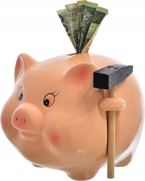 Skarbonka ŚWINKA ceramiczna duża rozbijana z młotkiem pomysłowy prezent