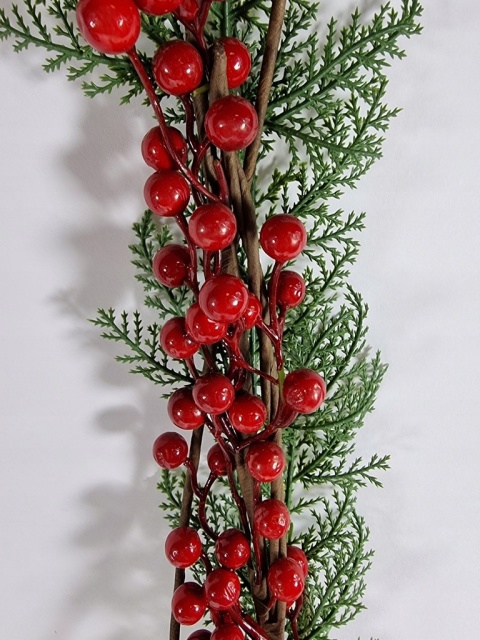 Świąteczny stroik gałązka 100cm czerwone owoce dekoracja Boże Narodzenie