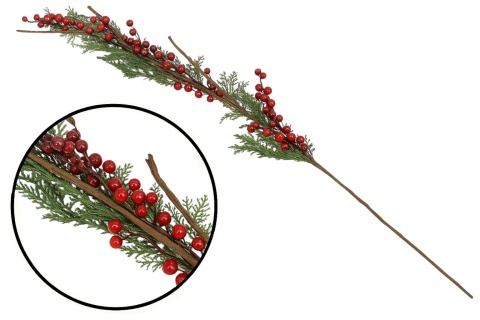 Świąteczny stroik gałązka 100cm czerwone owoce dekoracja Boże Narodzenie