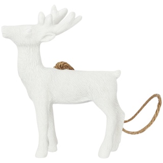 Zawieszka choinkowa JELONEK ozdoba świąteczna dekoracja 8,5cm biały