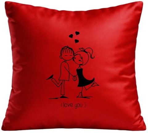 PODUSZKA SATYNOWA PREZENT WALENTYNKI DLA DZIEWCZYNY CHŁOPAKA ŻONY MĘŻA