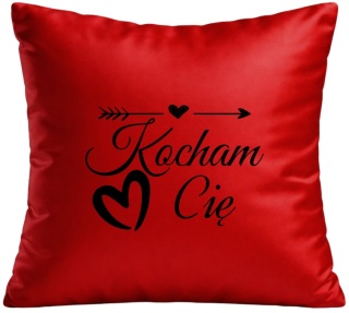 PODUSZKA SATYNOWA PREZENT WALENTYNKI DLA DZIEWCZYNY CHŁOPAKA ŻONY MĘŻA