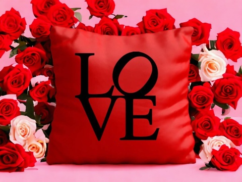 PODUSZKA SATYNOWA PREZENT WALENTYNKI DLA DZIEWCZYNY CHŁOPAKA ŻONY MĘŻA