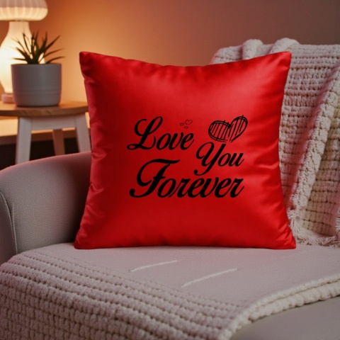PODUSZKA SATYNOWA PREZENT WALENTYNKI DLA DZIEWCZYNY CHŁOPAKA ŻONY MĘŻA