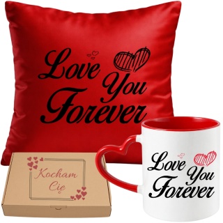 Poduszka i kubek zestaw prezent na WALENTYNKI urodziny Dzień Kobiet