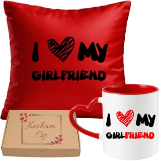 Poduszka i kubek zestaw prezent na WALENTYNKI urodziny Dzień Kobiet