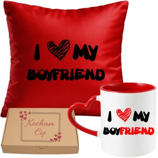 Poduszka i kubek zestaw prezent na WALENTYNKI urodziny Dzień Kobiet