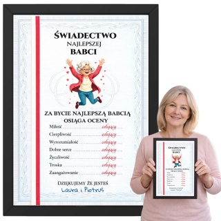 Ramka Życzenia Śmieszny Prezent Dzień Babci urodziny Babcia
