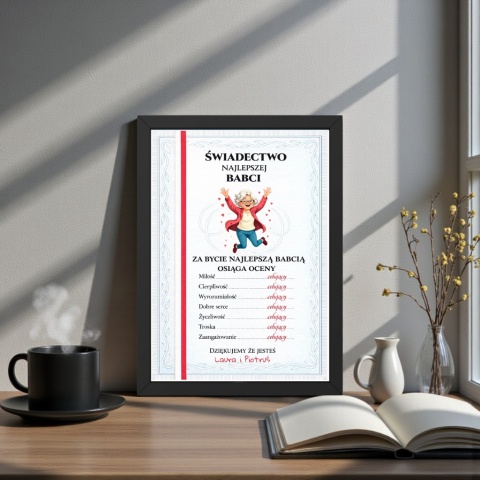 Ramka Życzenia Śmieszny Prezent Dzień Babci urodziny Babcia