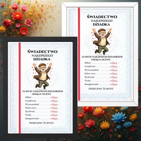 Ramka Życzenia Śmieszny Prezent Dzień Dziadka urodziny Dziadek
