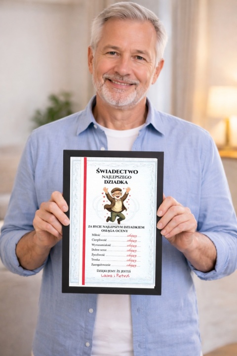 Ramka Życzenia Śmieszny Prezent Dzień Dziadka urodziny Dziadek