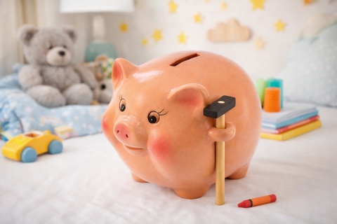 Skarbonka ŚWINKA ceramiczna ogromna rozbijana z młotkiem pomysłowy prezent