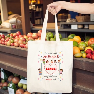 TORBA BAWEŁNIANA PREMIUM NA ZAKUPY Z NADRUKIEM PREZENT DLA NAUCZYCIELKI