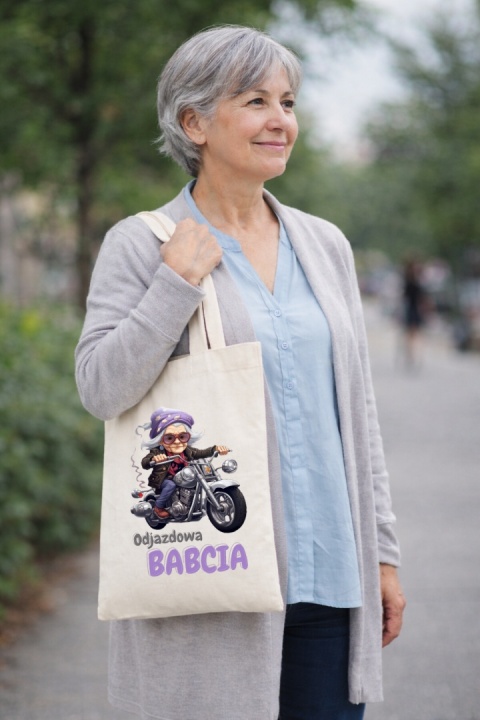Torba bawełniana Premium z nadrukiem Babcia na zakupy prezent Dzień BABCI