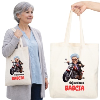 Torba bawełniana Premium z nadrukiem Babcia na zakupy prezent Dzień BABCI