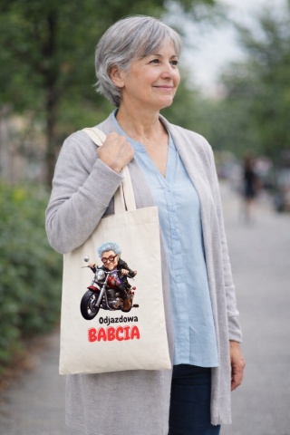 Torba bawełniana Premium z nadrukiem Babcia na zakupy prezent Dzień BABCI