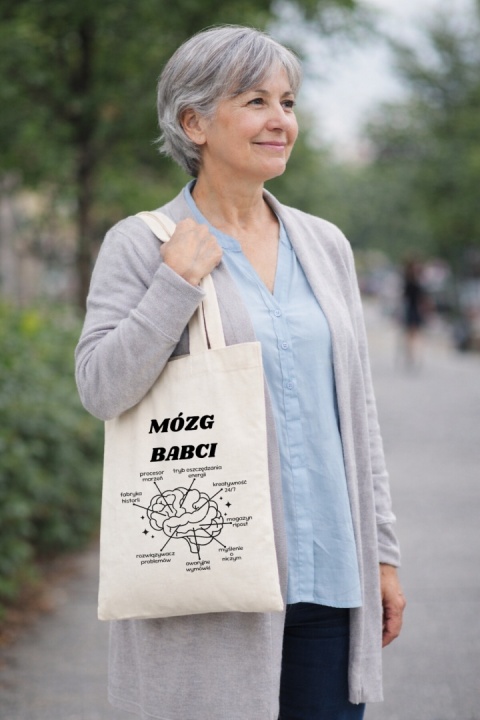 Torba bawełniana Premium z nadrukiem Babcia na zakupy prezent Dzień BABCI