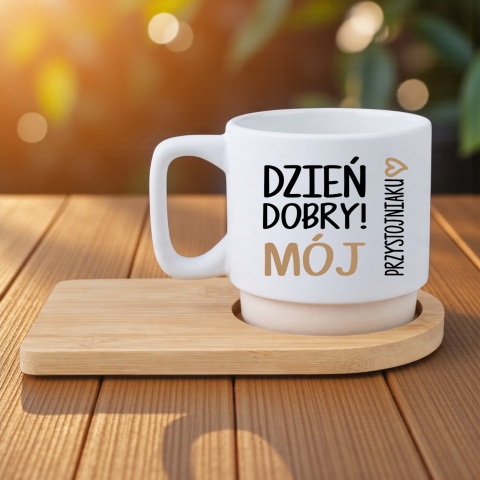 Zestaw 2x filiżanka + podstawki Mąż Żona Dziewczyna Chłopak Walentynki