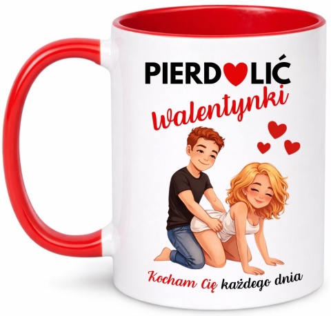 Kubek śmieszny nadruk prezent Pie**lić WALENTYNKI dla Dziewczyny Chłopaka