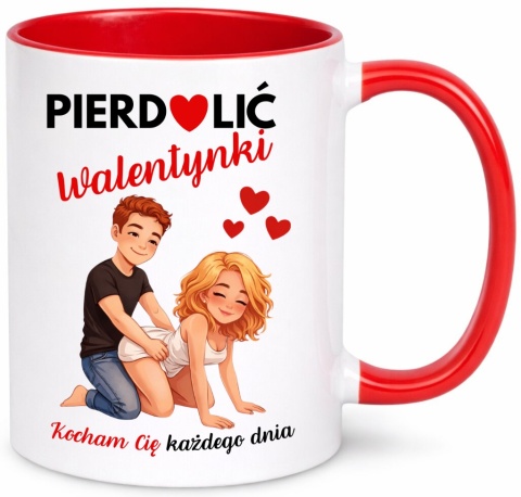 Kubek śmieszny nadruk prezent Pie**lić WALENTYNKI dla Dziewczyny Chłopaka