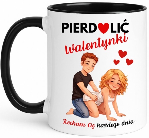 Kubek śmieszny nadruk prezent Pie**lić WALENTYNKI dla Dziewczyny Chłopaka