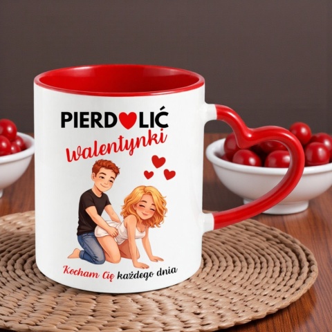 Kubek śmieszny nadruk prezent Pie**lić WALENTYNKI dla Dziewczyny Chłopaka