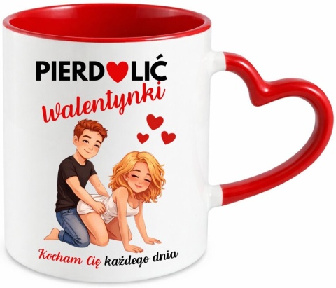 Kubek śmieszny nadruk prezent Pie**lić WALENTYNKI dla Dziewczyny Chłopaka
