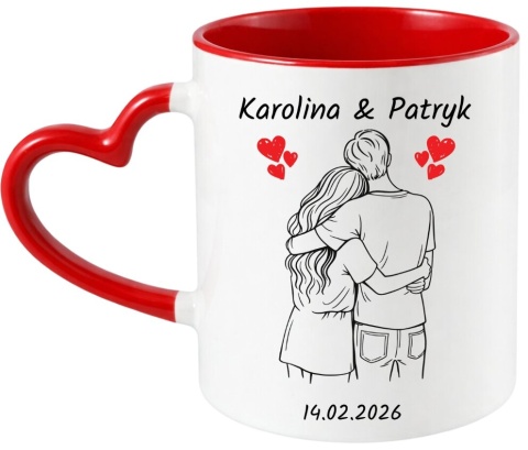 Kubek z nadrukiem z imionami prezent WALENTYNKI Ślub Rocznica