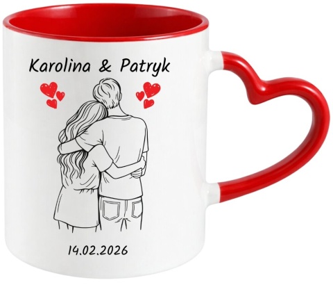 Kubek z nadrukiem z imionami prezent WALENTYNKI Ślub Rocznica