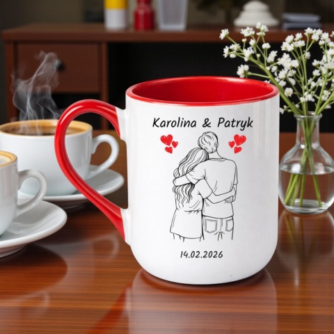 Kubek z nadrukiem z imionami prezent WALENTYNKI Ślub Rocznica