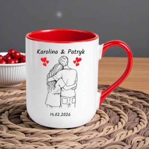 Kubek z nadrukiem z imionami prezent WALENTYNKI Ślub Rocznica