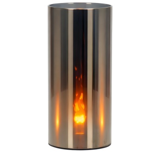 Lampion znicz lustrzany 3D świeca LED ciepłe światło tuba 15x7 cm