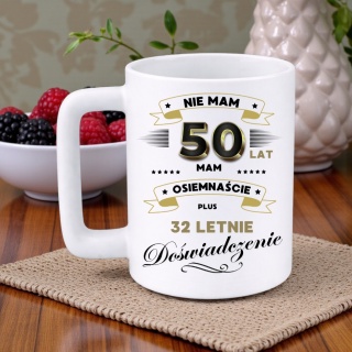 Kubek 400ml DUŻY z nadrukiem Super Prezent dedykacja na URODZINY 50 lat