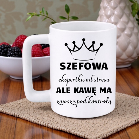 Kubek 400ml DUŻY z nadrukiem Szefowa śmieszny prezent dla Szefowej