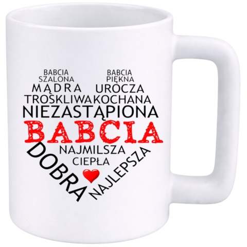 Kubek 400ml DUŻY z nadrukiem prezent Dzień Babci Babcia urodziny